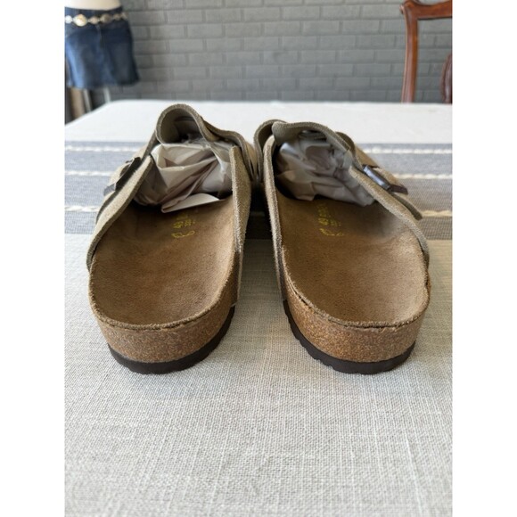 Birkenstock Men\'s Boston Soft Footbed Suede Leather Clog Shoes Sz 16 EU49 Taupe main image 8